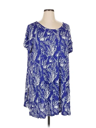 Pre-owned Ellos Short Sleeve Blouse In Blue