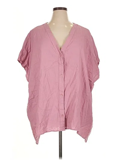 Pre-owned Ellos Short Sleeve Blouse In Pink