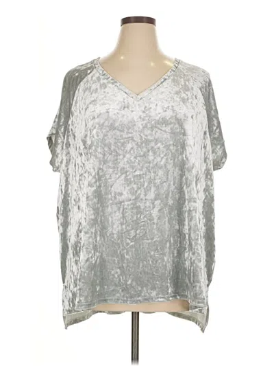 Pre-owned Ellos Short Sleeve Blouse In Silver