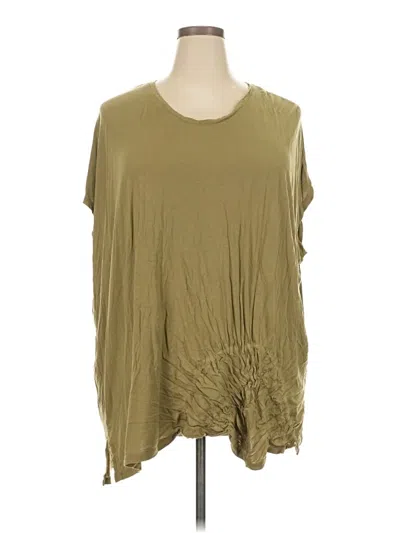 Pre-owned Ellos Short Sleeve Top Green Scoop Neck Tops