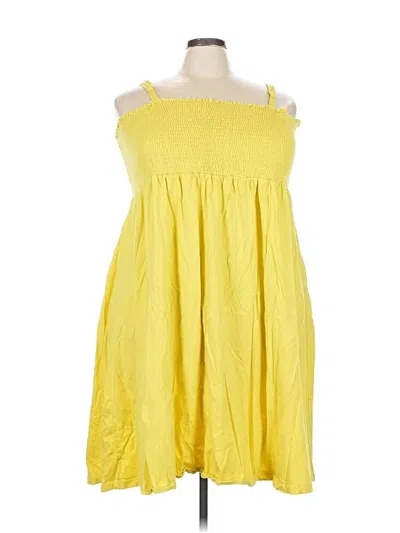 Pre-owned Ellos Sleeveless Top Yellow Strapless Neckline Tops