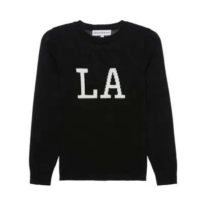 Ellsworth & Ivey Women's Black Los Angeles Crewneck Sweater