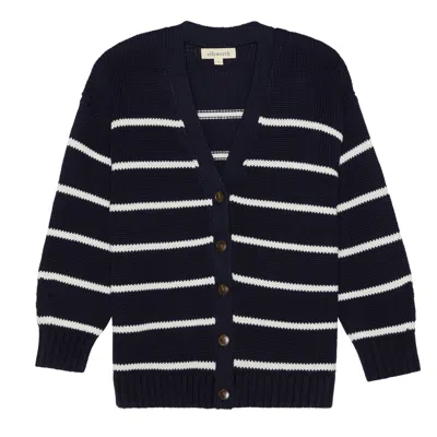 Ellsworth & Ivey Women's Blue Elizabeth Knit Cardigan - Navy Ivory