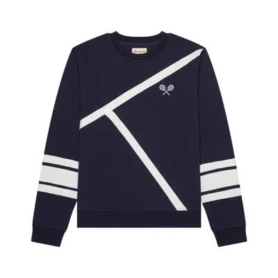 Ellsworth & Ivey Women's Blue Elle Sweatshirt Tennis Lines