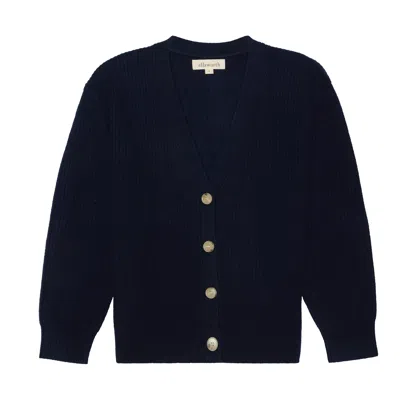 Ellsworth & Ivey Women's Blue Lilah V-neck Knit Cardigan - Dark Navy In Black