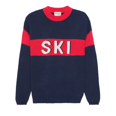 Ellsworth & Ivey Women's Blue Sadie Crewneck Sweater - Navy Ski