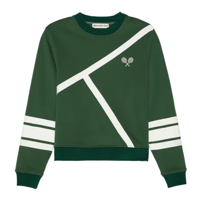 Ellsworth & Ivey Women's Elle Sweatshirt - Green Tennis Lines