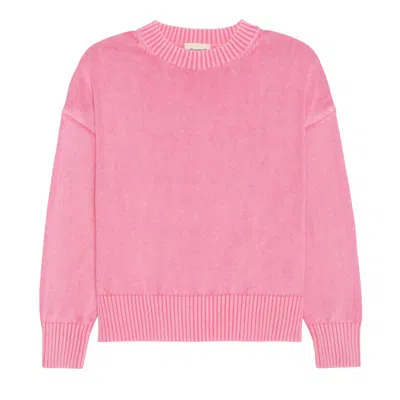 Ellsworth & Ivey Women's Emery Crewneck Sweater - Bright Pink