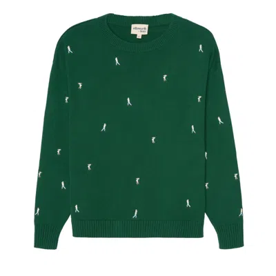 Ellsworth & Ivey Women's Green Riley Crewneck Sweater - All Over Par