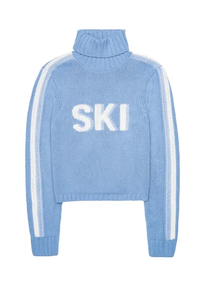 Ellsworth & Ivey Women's Jade Turtleneck Sweater - Light Blue Ski