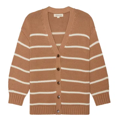 Ellsworth & Ivey Women's Neutrals Elizabeth Knit Cardigan - Mocha Ivory In Brown