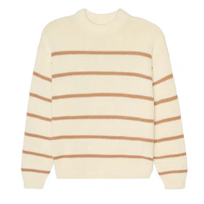 Ellsworth & Ivey Women's Neutrals Marlowe Oversized Sweater - Ivory And Mocha In White