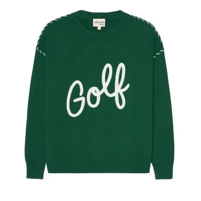 Ellsworth & Ivey Women's Riley Crewneck Sweater - Green Golf Script