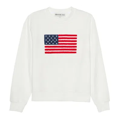 Ellsworth & Ivey Women's White Elle Sweatshirt - American Flag