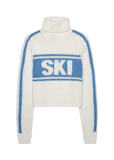 Ellsworth & Ivey Women's White Jade Turtleneck Sweater - Retro Ski