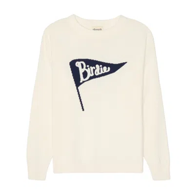 Ellsworth & Ivey Women's White Riley Crewneck Sweater - Birdie Pennant