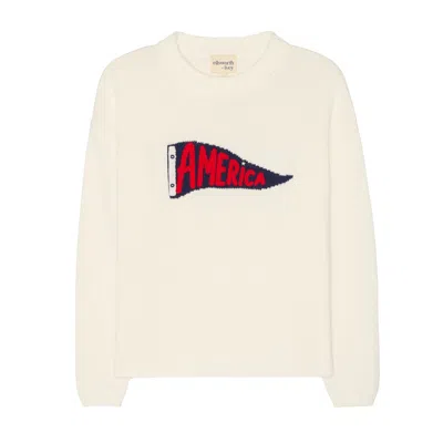 Ellsworth & Ivey Women's White Sadie Crew - America Pennant