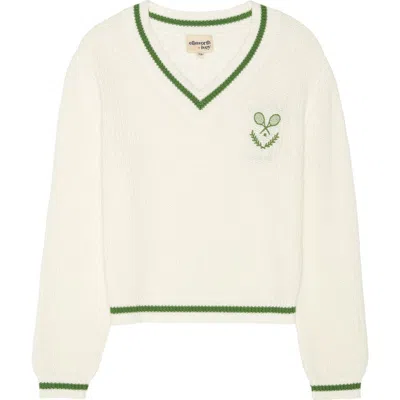 Ellsworth + Ivey Brooke Varsity Sweater In White