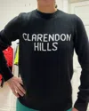 Ellsworth + Ivey Clarendon Hills Knit Sweater In Black/ White Script In Multi