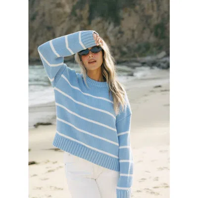 Ellsworth + Ivey Elena Crewneck Sweater In Blue