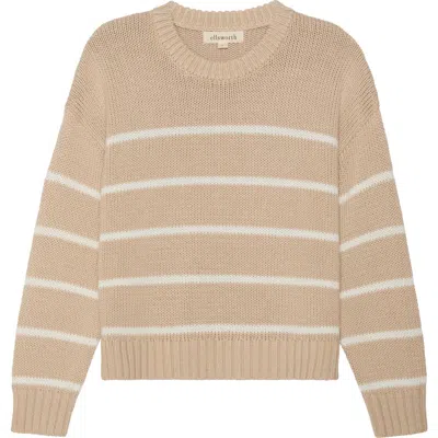 Ellsworth + Ivey Elena Crewneck Sweater In Neutral