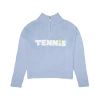 Ellsworth + Ivey Madison Quarter-zip Sweater In Blue