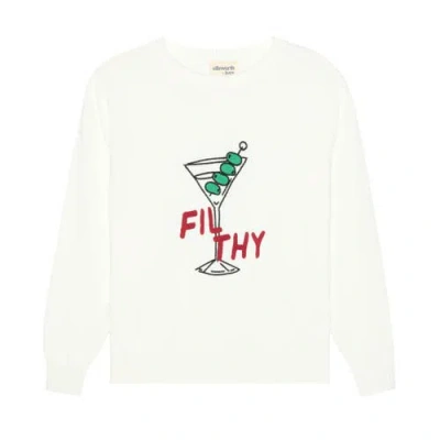 Ellsworth + Ivey Riley Crewneck Sweater In White