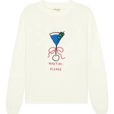 Ellsworth + Ivey Sadie Crewneck Sweater In White