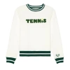 Ellsworth + Ivey Tennis Crewneck Sweatshirt In Ivory In Multi