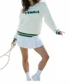 Ellsworth + Ivey Tennis Crewneck Sweatshirt In Ivory In White