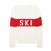 Ellsworth + Ivey Women's Block Ski Crewneck Sweater - White In White