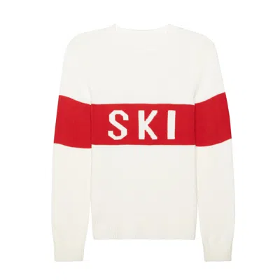 Ellsworth + Ivey Women's Block Ski Crewneck Sweater - White