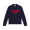 Ellsworth + Ivey Women's Blue Sadie Crewneck Sweater - London Crest In Blue