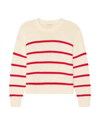Ellsworth + Ivey Women's Elena Crew - Ivory/red