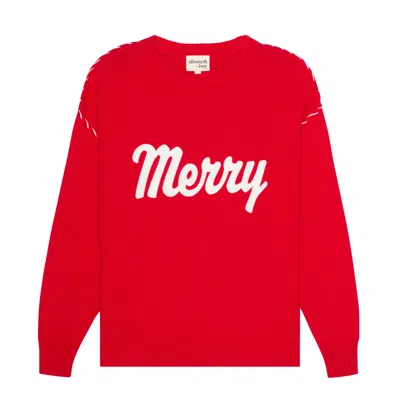 Ellsworth + Ivey Women's Red Riley Crewneck Sweater - Merry