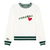 Ellsworth + Ivey Women's White Pickleball Heart Sweatshirt In White