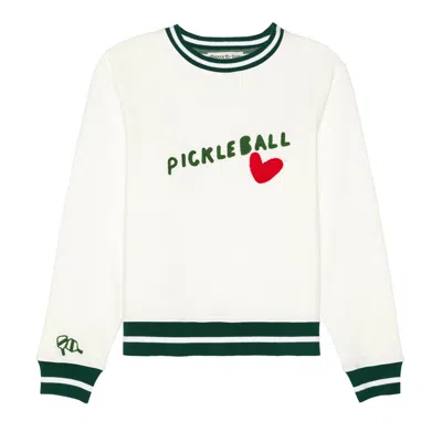 Ellsworth + Ivey Women's White Pickleball Heart Sweatshirt