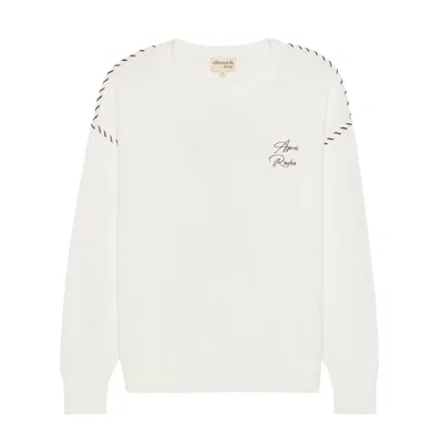 Ellsworth + Ivey Women's White Riley Crewneck Jumper - Apres Rodeo