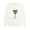 Ellsworth + Ivey Women's White Riley Crewneck Sweater - Extra Olives In White