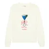 Ellsworth + Ivey Women's White Sadie Crewneck Sweater - Martini Please In White