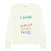 Ellsworth + Ivey Women's White Sadie Crewneck Sweater - World Cheers In White