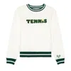 Ellsworth + Ivey Tennis Crewneck Sweatshirt In Ivory In White