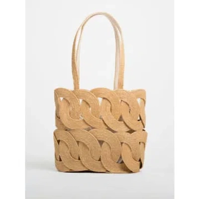 Ellyla Simran Seagrass & Organic Cotton Tote Bag In Brown
