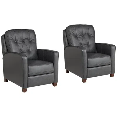 Elm Lane Benedict Livorno Gray Leather 3-way Recliners Set Of 2