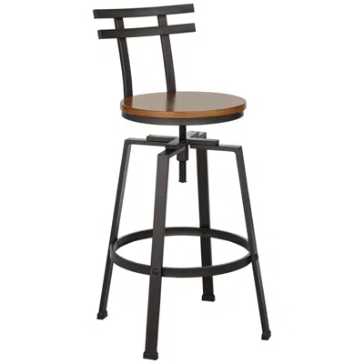 Elm Lane Clifton Hammered Bronze Metal And Wood Swivel Adjustable Barstool