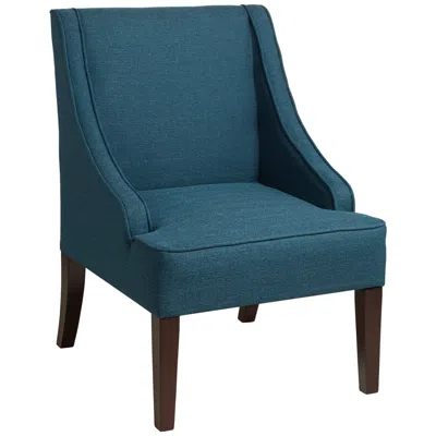 Elm Lane Dixon 35 1/4" Blue Fabric Swoop Arm Chair