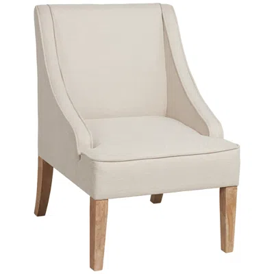 Elm Lane Dixon Ivory Fabric Swoop Arm Chair