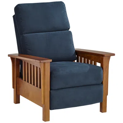 Elm Lane Evan Simone 33" Wide Navy Blue 3-way Recliner Chair