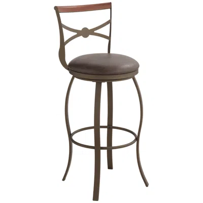 Elm Lane Haidar 25" Glitter Bronze Metal And Poplar Wood Swivel Counterstool