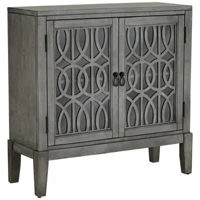Elm Lane Pendleton 36" Wide Gray Wood 2-shelf Decorative Cabinet